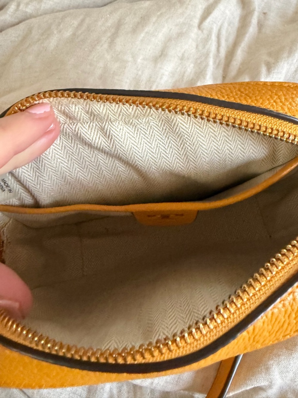 Tory Burch Yellow Leather Camera Bag with Tassel - Picture 3 of 4
